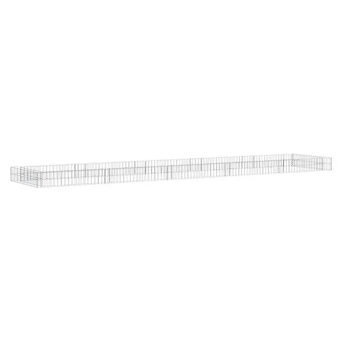 Furnicato Gabionen-Hochbeet - 500 x 100 x 20 cm, Stahl, Fassungsvermögen Erde: 1.000 g - Rechteckiger Drahtgitter-Bewehrungskorb für Beton oder Gabionen.
