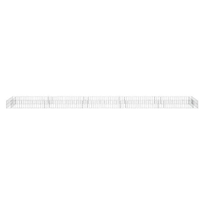 Furnicato Gabionen-Hochbeet - 500 x 100 x 20 cm, Stahl, Fassungsvermögen Erde: 1.000 g - Langes rechteckiges Drahtgitterkäfig.