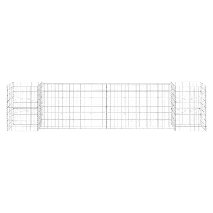 Furnicato Gabionen-Hochbeet - 40 x 260 x 60 cm - Modulares Regalsystem aus Metallgitter mit mehreren Fächern zur Aufbewahrung oder Präsentation.