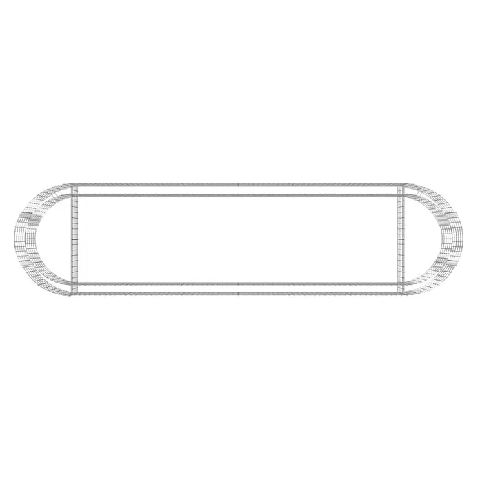 Furnicato Gabionen-Hochbeet - 100 x 400 x 50 cm, Metall, Fassungsvermögen Erde: 2.000 g - Graues Drahtgittertunnel mit mehreren Ebenen, geformt als langgestreckte ovale Form.