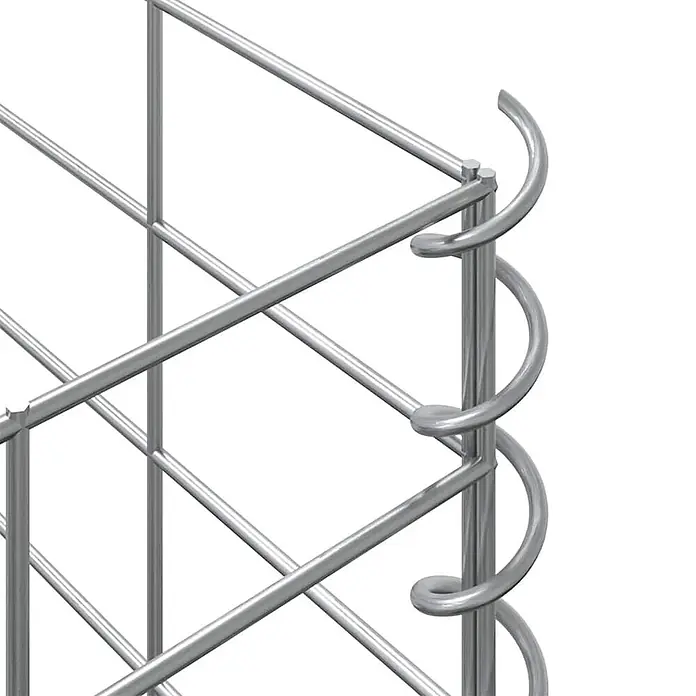 Furnicato Gabionen-Hochbeet Eisen - 30 x 30 x 50 cm, Metall, Fassungsvermögen Erde: 45 g - Metallisches Gitterelement mit Spiralverbindern, ideal für Gabionen- oder modularen Käfigbau.