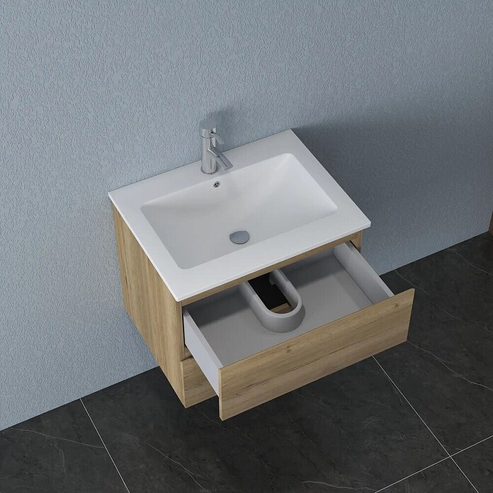 Nortiq Living Badmeubelset Brazil (Totale breedte badmeubel: 61 cm, Halifax eiken) | BAUHAUS