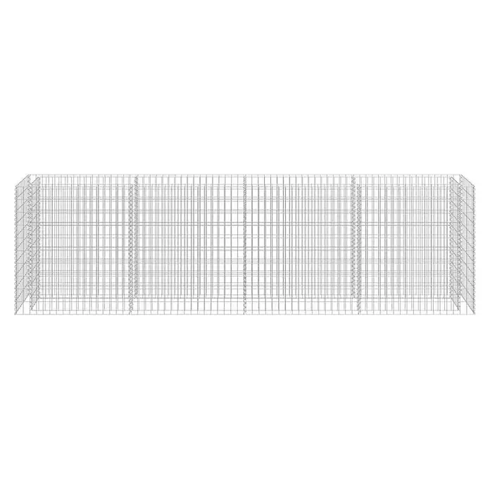 Furnicato Gabionen-Hochbeet - 50 x 360 x 100 cm - Leerer, rechteckiger Gabionenkorb mit Innenunterteilungen aus verzinktem Stahldrahtgeflecht.