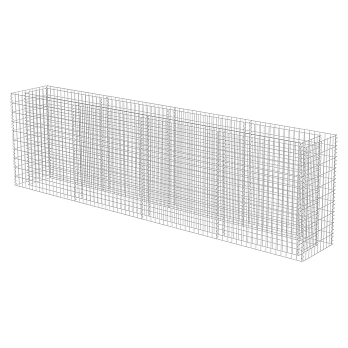 Furnicato Gabionen-Hochbeet - 50 x 360 x 100 cm - Rechteckiger Gabionenkorb aus Drahtgitter mit Innenfächern.