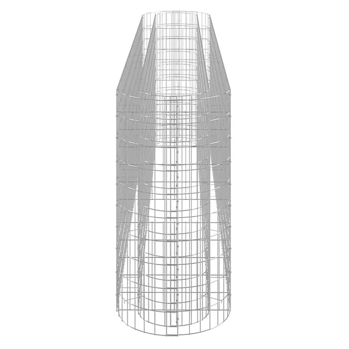 Furnicato Gabionen-Hochbeet - 50 x 330 x 100 cm, Metall, Fassungsvermögen Erde: 1.650 g - Grauer Metall-Bewehrungskorb aus Draht mit konischen Außensektionen.