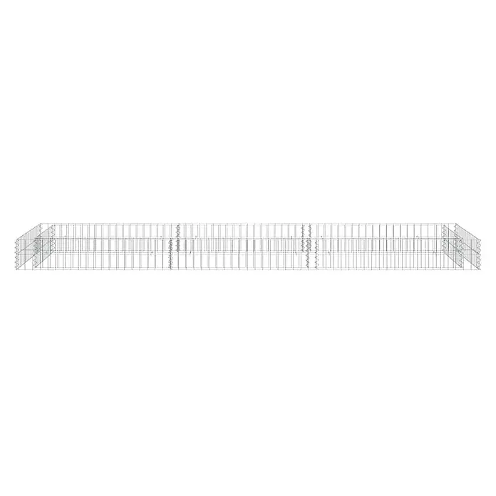 Furnicato Gabionen-Hochbeet - 100 x 300 x 20 cm, Stahl, Fassungsvermögen Erde: 600 g - Rechteckiger Drahtbewehrungskorb mit Zickzack-Elementen, für Baukonstruktionen.