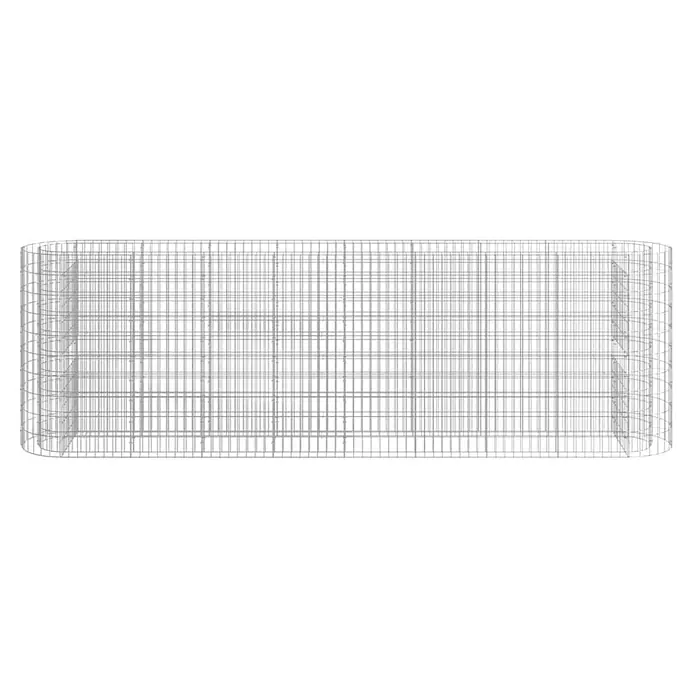 Furnicato Gabionen-Hochbeet - 50 x 330 x 100 cm, Metall, Fassungsvermögen Erde: 1.650 g - Rechteckiger silbergrauer Drahtgeflechtkäfig mit abgerundeten Enden, für Gabionen oder Betonbewehrung.