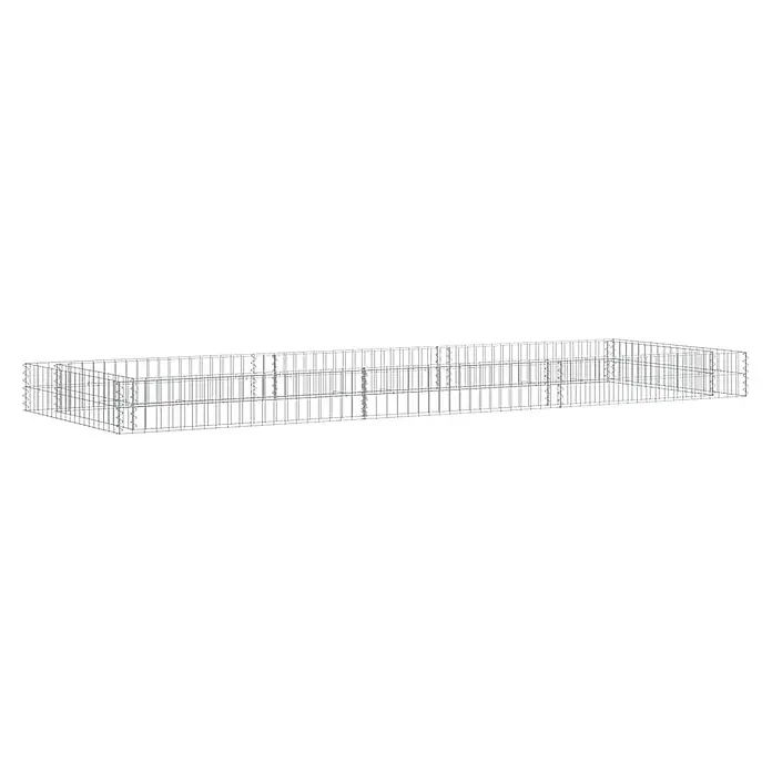 Furnicato Gabionen-Hochbeet - 100 x 300 x 20 cm, Stahl, Fassungsvermögen Erde: 600 g - Rechteckiger Drahtgitter-Gabionenkorb.