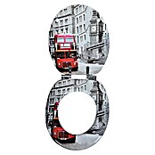 Poseidon Toiletzitting London Bus (Softclose, MDF, Grijs/Rood)