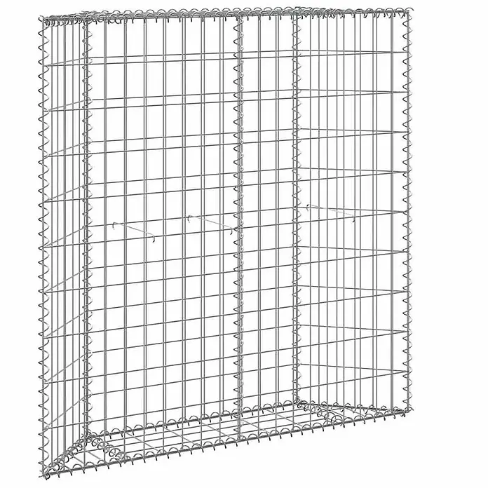 Furnicato Gabionen-Hochbeet - 20 x 100 x 100 cm - Leerer Gabionenkorb aus grauem Drahtgitter.