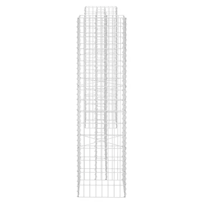 Furnicato Gabionen-Hochbeet - 40 x 260 x 150 cm - Weißer, hoher Metallgitter-Gabion mit rechteckigem Gitterdesign.