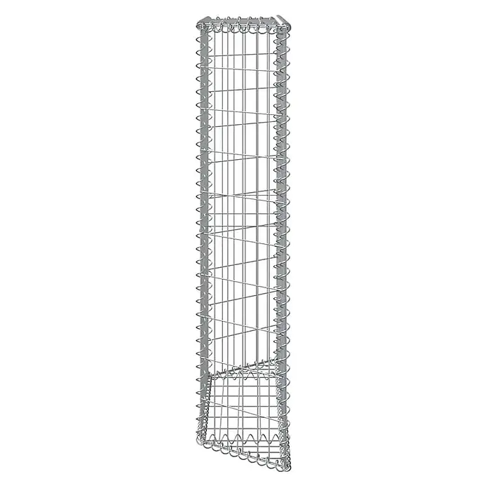 Furnicato Gabionen-Hochbeet - 20 x 100 x 100 cm - Grauer L-förmiger Gabionenkorb aus Metallgeflecht.