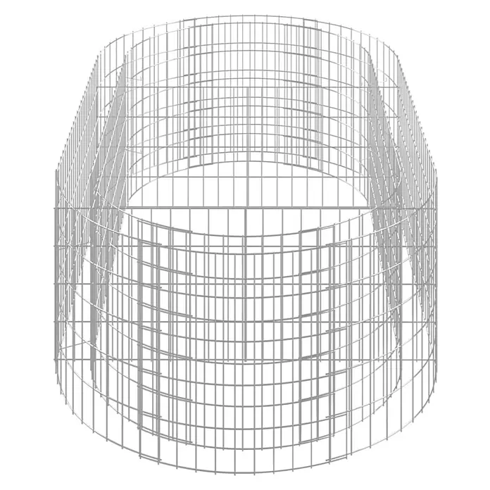 Furnicato Gabionen-Hochbeet - 100 x 200 x 50 cm, Metall, Fassungsvermögen Erde: 1.000 g - Zylindrischer grauer Drahtgitterkäfig aus Metall, geeignet für Gabionen oder Pflanzenschutz.
