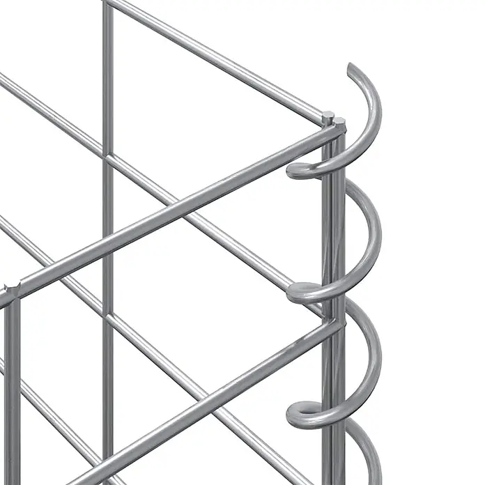 Furnicato Gabionen-Hochbeet - 30 x 30 x 150 cm, Metall, Fassungsvermögen Erde: 135 g - Silbernes Metallgitterpaneel mit Spiralverbindern für modulare Strukturen.