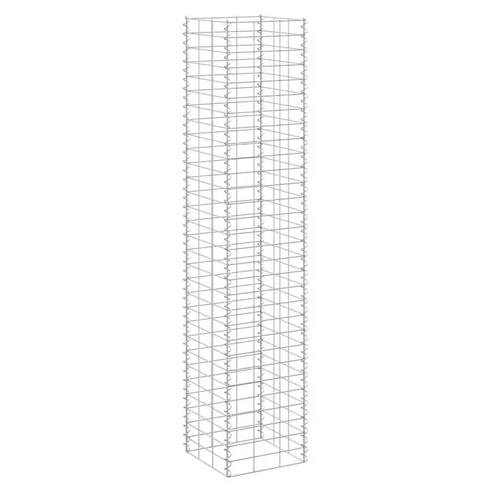 Furnicato Gabionen-Hochbeet - 30 x 30 x 150 cm, Metall, Fassungsvermögen Erde: 135 g - Rechteckiger Drahtgeflecht-Gabionenkorb mit Spiralverbindern.