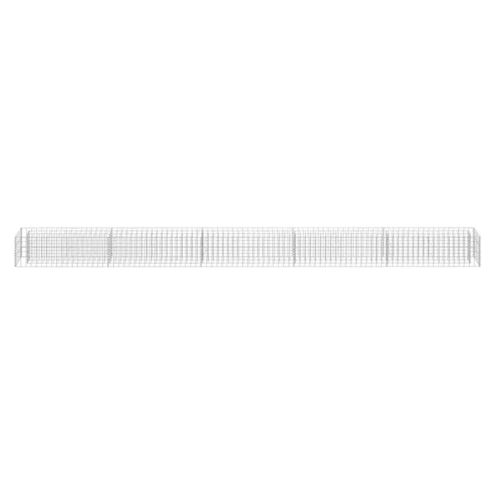 Furnicato Gabionen-Hochbeet - 30 x 450 x 30 cm - Langes, rechteckiges Drahtgittergeflecht.