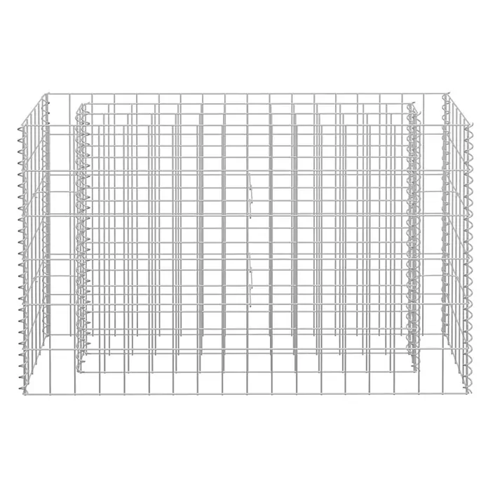 Furnicato Gabionen-Hochbeet - 30 x 90 x 60 cm - Leerer Gabionenkorb aus silbernem Drahtgeflecht zum Befüllen mit Steinen.