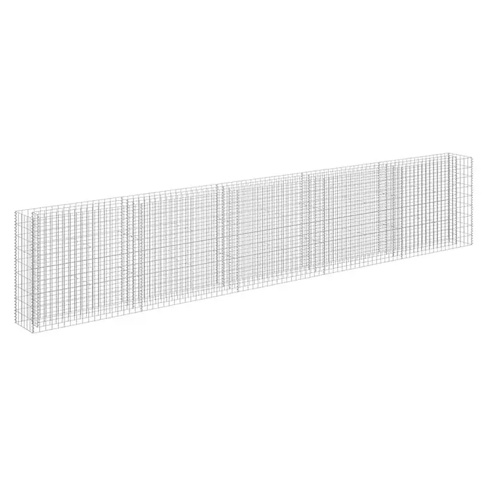 Furnicato Gabionen-Hochbeet - 30 x 450 x 90 cm - Rechteckiger Drahtgitter-Gabionenkorb mit Innenunterteilungen, leer und bereit zum Befüllen.