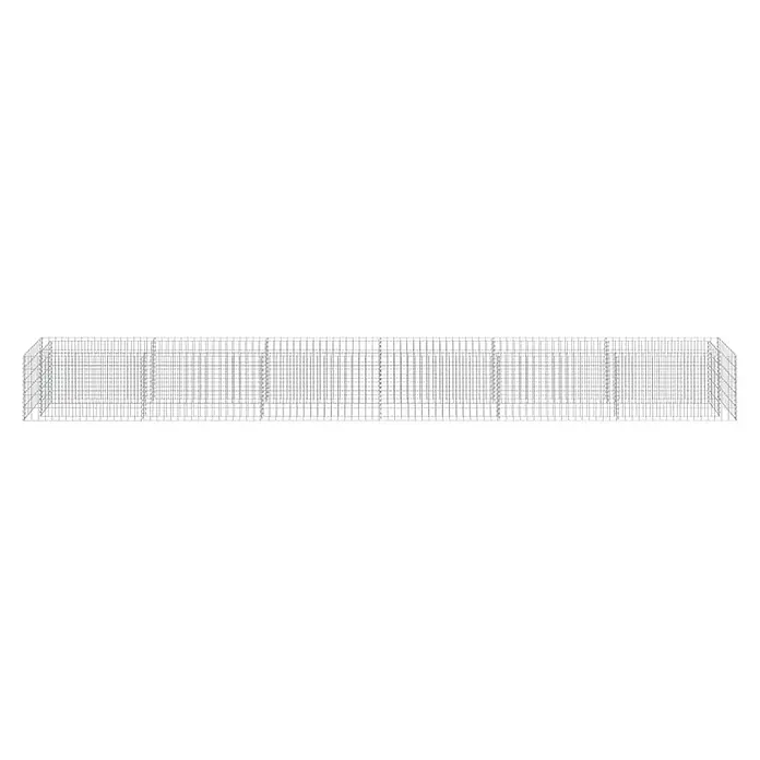 Furnicato Gabionen-Hochbeet - 520 x 50 x 50 cm - Langes, rechteckiges Gabionen-Drahtgeflecht aus Silber.