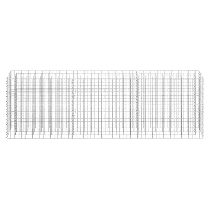 Furnicato Gabionen-Hochbeet - 30 x 270 x 90 cm - Rechteckiger Gabionenkorb aus silbergrauem Drahtgitter mit quadratischem Muster, geeignet für Landschaftsbau.