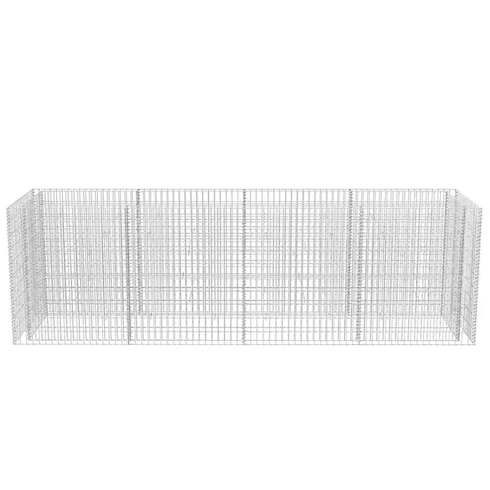 Furnicato Gabionen-Hochbeet - 90 x 360 x 100 cm - Leerer rechteckiger Gabionenkorb aus silbernem Drahtgeflecht.