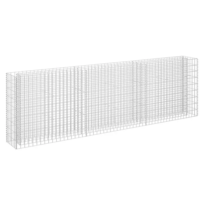 Furnicato Gabionen-Hochbeet - 30 x 270 x 90 cm - Leerer, rechteckiger Drahtgitter-Gabionenkorb, bereit zur Befüllung mit Steinen.
