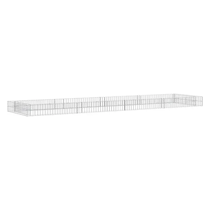 Furnicato Gabionen-Hochbeet - 400 x 100 x 20 cm - Lang, rechteckiger Drahtgitter-Gabionenkorb mit internen Verbindungen.