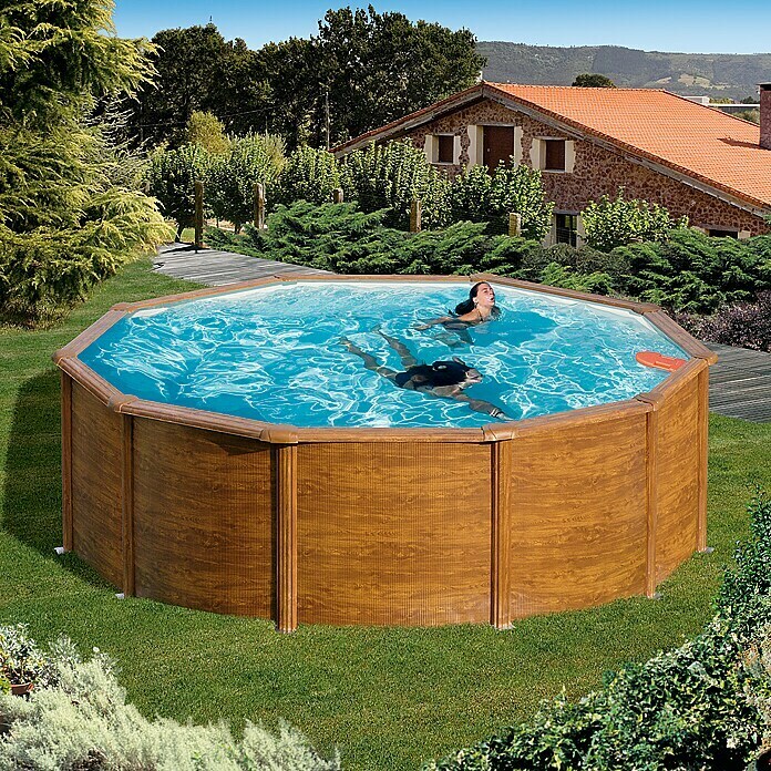 myPool Pool-Set FeelingDurchmesser: 350 cm, Höhe: 120 cm, Holz, 11.000 l Mood Shot