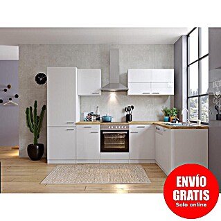 Respekta Cocina esquinera (An x Pr: 280 x 172 cm, Blanco, Con electrodomésticos)