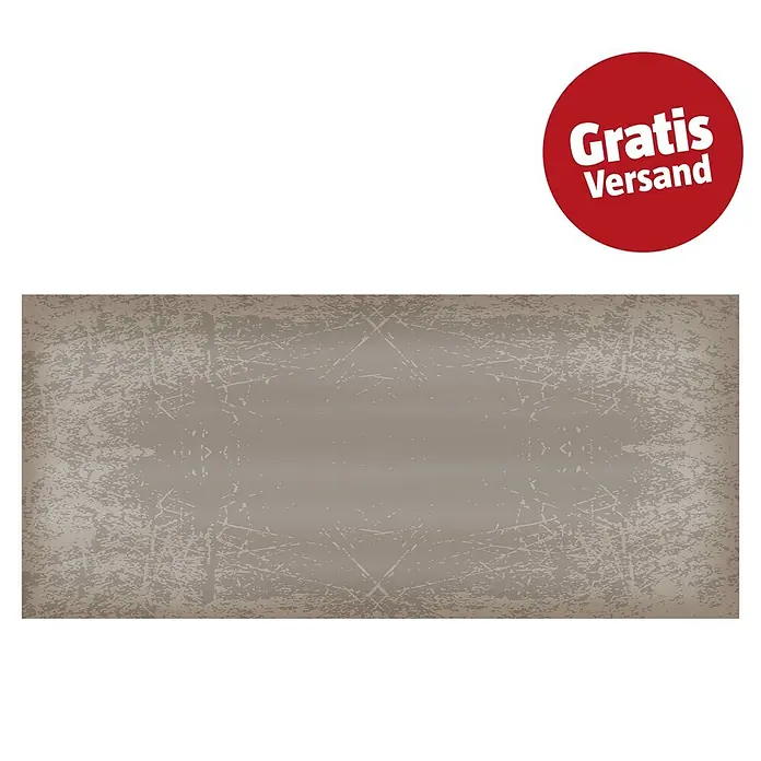 Decocer by Cinca Glow Wandfliese Shatter - 25 x 55 cm, Taupe, Glänzend - Rechteckiges graubraunes Grunge-Banner mit rotem „Gratis Versand“-Kreis.