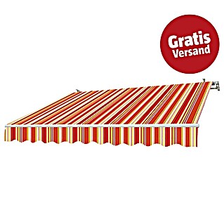 Sunfun Gelenkarmmarkise Multicolor (Rot/Gelb, Breite: 4 m, Ausfall: 2,5 m)