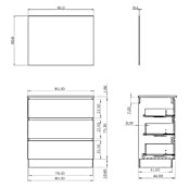 Conjunto de mueble de baño Inter (Ancho: 80 cm, Roble, 3 pzs.) | BAUHAUS