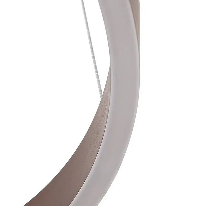 Lucande Pendelleuchte Yonam - L x B x H: 60 x 60 x 4,5 cm, braun / rost, kaffeebraun, weiß - Kreisförmiges Leuchtenbauteil: glatte hellgraue Außenseite, strukturierte braune Innenseite, dünnes Kabel.