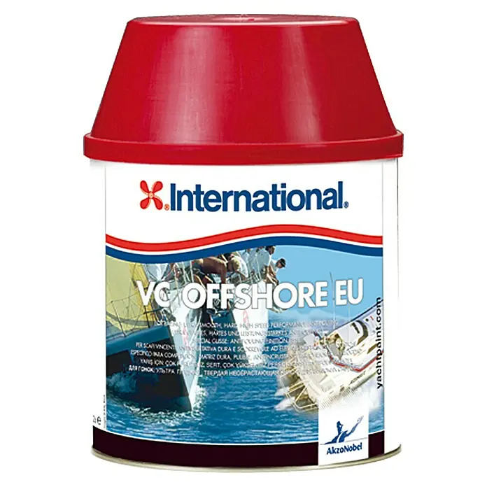 International Hartantifouling VC Offshore EU - Muschelweiß, 750 ml - Dose International VC Offshore EU Antifouling-Farbe mit rotem Deckel, ideal für Hochseeboote.