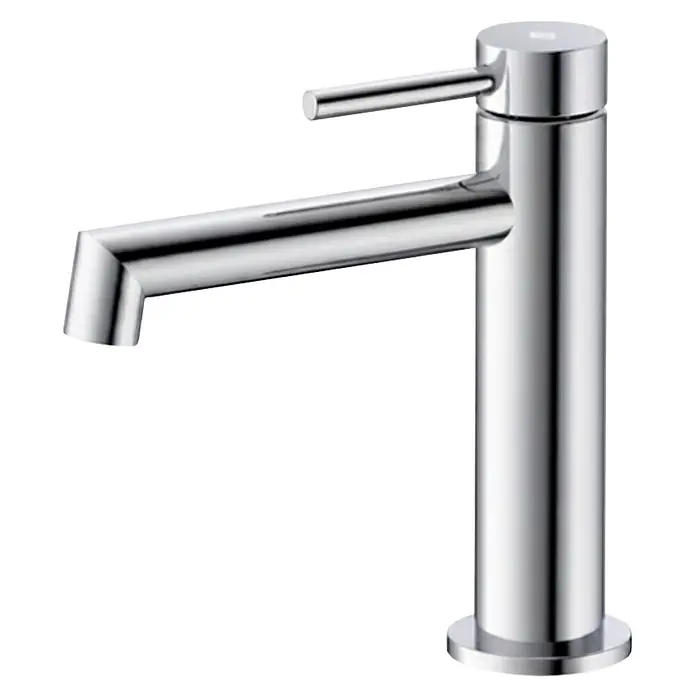 GME Grifo de lavabo Persio - Cromo, Brillante - Grifo monomando cromado moderno con caño rectangular y maneta delgada.