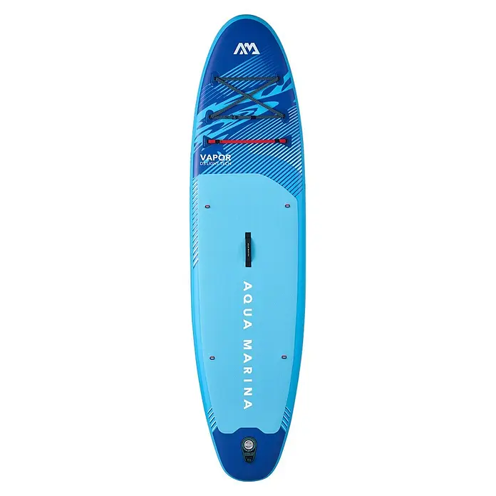 Aqua Marina SUP-Board-Set Vapor - L x B x H: 315 x 79 x 15 cm, Blau, Tragkraft: 140 kg - Blaues und hellblaues aufblasbares Stand-Up-Paddleboard (SUP) mit Bungeeseilen und Deckpad für Wassersport.