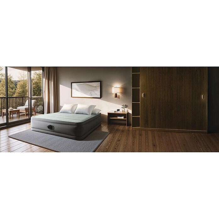 Intex Napihljiva postelja PremAire I Queen  (Do x Š x V: 203 x 152 x 46 cm, Siva/bela, Izpustni ventil) | 8335 - Strand-/Campingartikel | ICJA - Campingartikel | ICJ - Campingartikel | IC - Freizeit im Garten | I - Stadtgarten | BAUHAUS