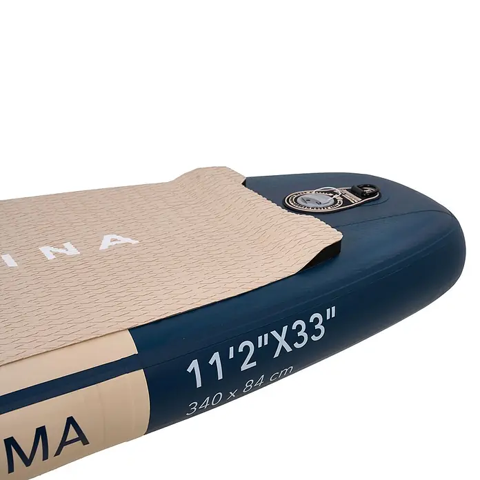 Aqua Marina SUP-Board-Set Magma 11,2" - L x B x H: 340 x 84 x 15 cm, Mehrfarbig, Tragkraft: 150 kg - Blaue aufblasbare Paddleboard-Spitze mit beigem Anti-Rutsch-Deckpad und weißen Maßen 11'2"x33" (340x84cm).