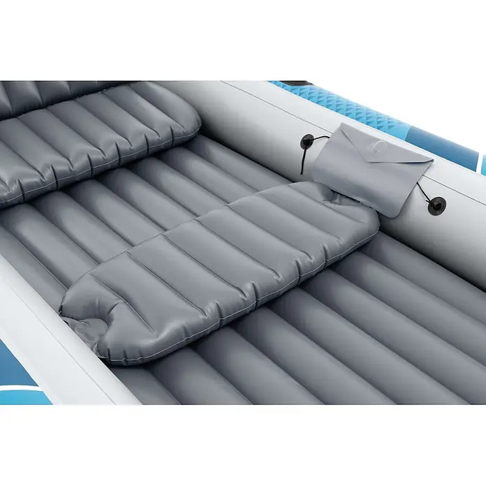 Intex Schlauchboot-Set Excursion 5 - Geeignet für: Max. 5 Personen, L x B x H: 366 x 168 x 43 cm - Graue aufblasbare Sitze und Bodenkissen in einem Schlauchboot oder Kajak für Komfort und Halt.
