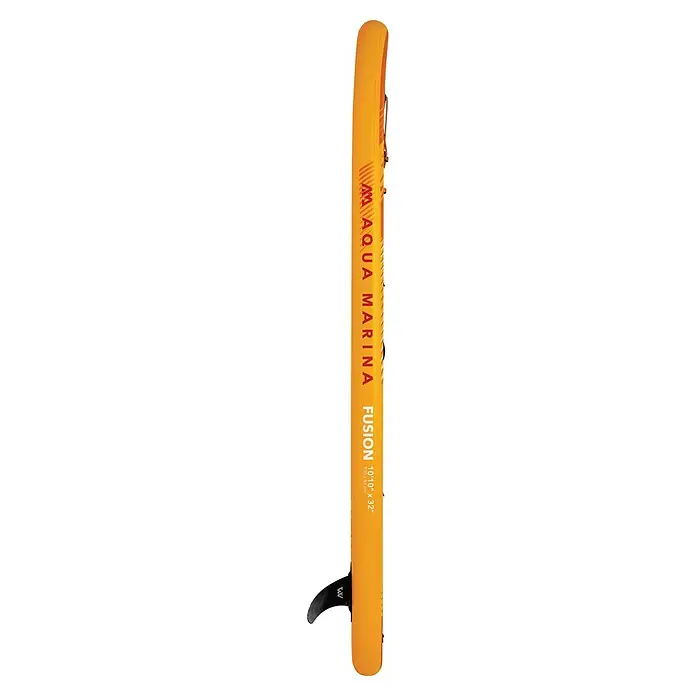Aqua Marina SUP-Board-Set Fusion - L x B x H: 330 x 81 x 15 cm, Orange, Tragkraft: 150 kg - Gelbes aufblasbares Aqua Marina Fusion Stand-Up Paddleboard mit schwarzer Finne, 10'10" x 32".