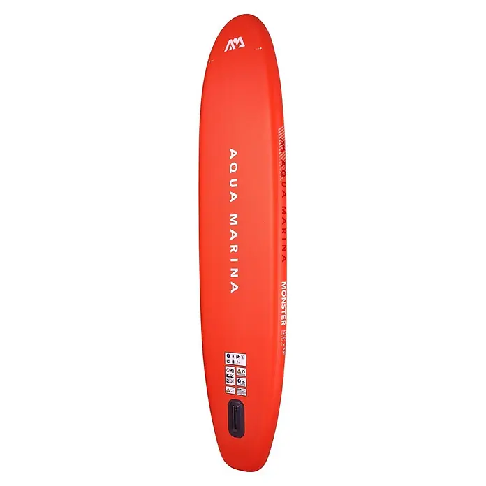 Aqua Marina SUP-Board-Set Monster - L x B x H: 366 x 84 x 15 cm, Rot, Tragkraft: 170 kg - Rotes aufblasbares Aqua Marina Monster Stand-Up Paddleboard, 12'0" x 33" (366 x 84 cm), mit strukturierter Oberfläche und Griff.