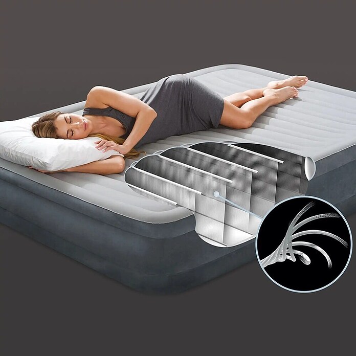Intex Luftbett Twin Comfort Plush (L x B x H: 191 x 99 x 33 cm, Grau/Weiß, Ablassventil) | BAUHAUS