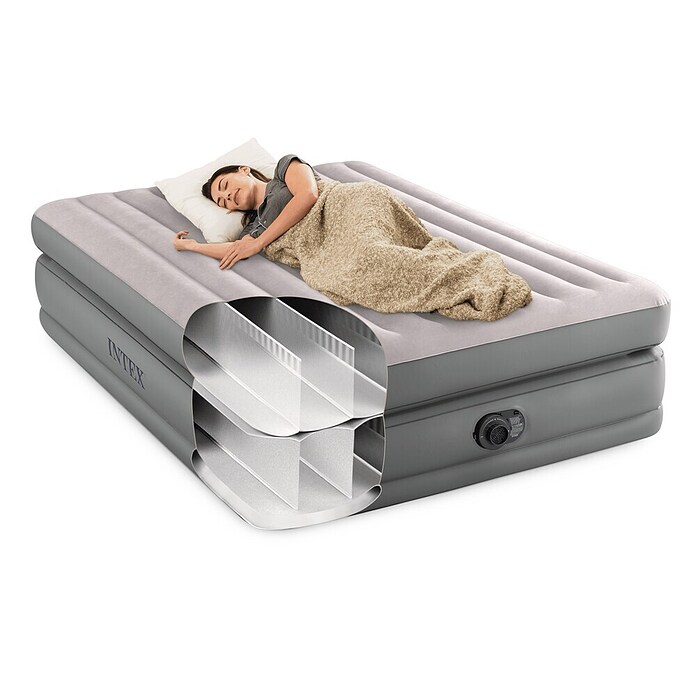 Intex Luftbett Queen Comfort (L x B x H: 203 x 152 x 51 cm, Grau, Integrierte Luftpumpe) | BAUHAUS