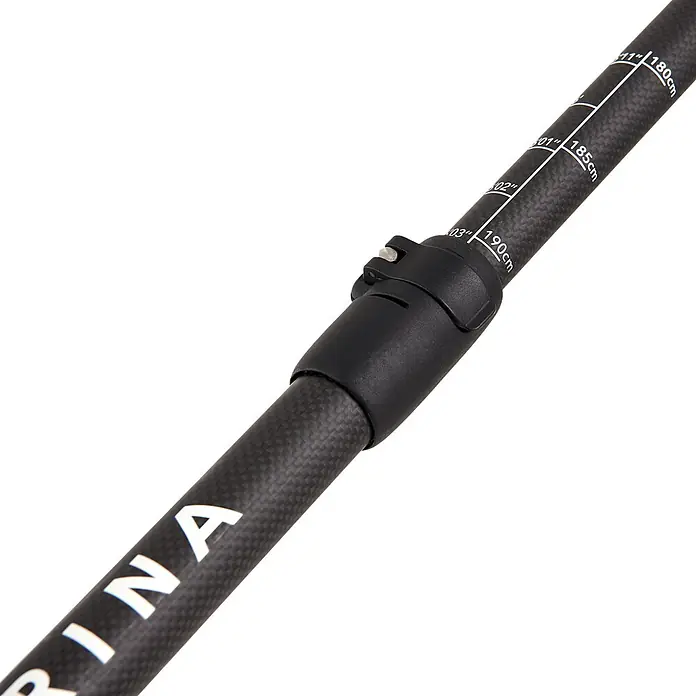 Aqua Marina SUP-Paddel Carbon Pro - Verstellbar: 180 cm - 220 cm - Verstellbarer schwarzer Karbonfaser-Paddelschaft mit weißen Höhenmarkierungen in cm und Zoll und schwarzer Verstellklemme.