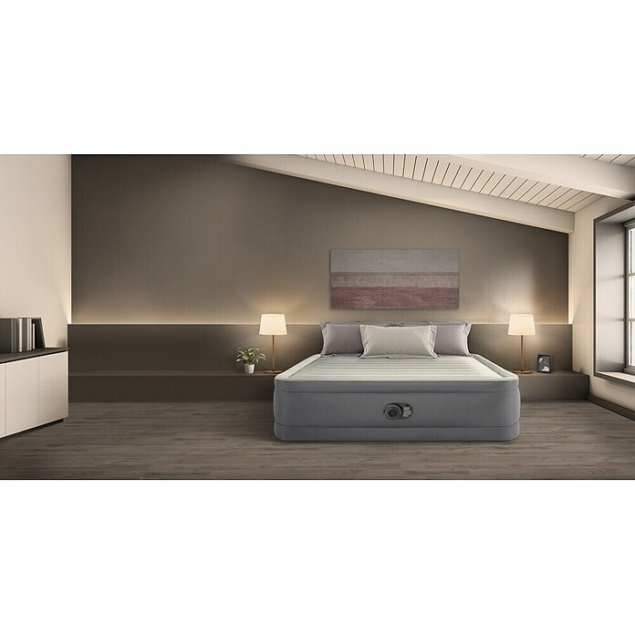 Intex Napihljiva postelja PremAire I Queen  (Do x Š x V: 203 x 152 x 46 cm, Siva/bela, Izpustni ventil) | 8335 - Strand-/Campingartikel | ICJA - Campingartikel | ICJ - Campingartikel | IC - Freizeit im Garten | I - Stadtgarten | BAUHAUS