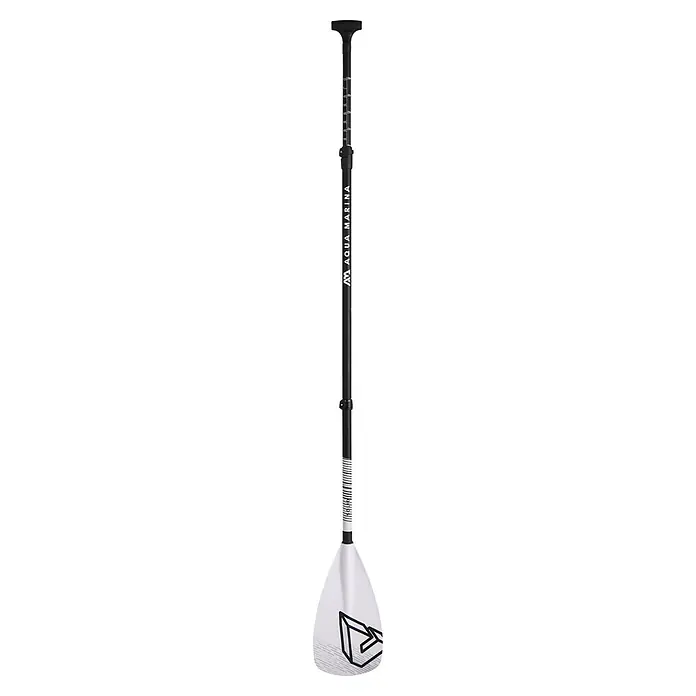 Aqua Marina SUP-Paddel Solid - 1 Stk., 180 cm - 220 cm - Verstellbares schwarz-weißes SUP-Paddel mit Messmarkierungen und 'AQUA MARINA'-Branding.