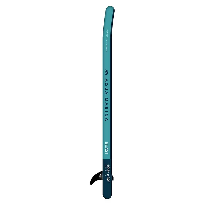 Aqua Marina SUP-Board-Set Beast 10,6" - L x B x H: 320 x 81 x 15 cm, Mehrfarbig, Tragkraft: 140 kg - Teal-blaues Stand-Up-Paddleboard "AQUA MARINA BEAST" mit Maßen 10'6" x 32" (320 x 81 cm). Schwarze Finne unten sichtbar.