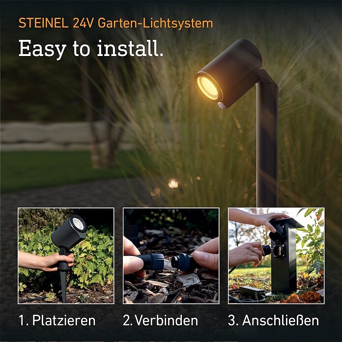 Steinel LED-Gartenstrahler Way SC 24V Garten-Lichtsystems (363 lm, 1 800 K - 4 000 K, IP65) | BAUHAUS