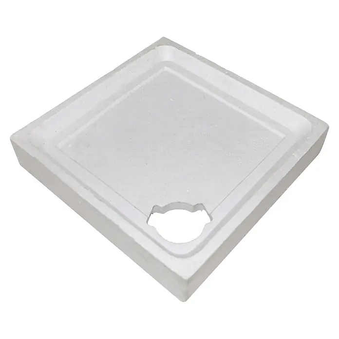 Sanicomfort Duschwannen-Set BASIC - L x B: 80 x 80 cm, Kunststoff, Weiß - Quadratische, weiße Duschwanne mit strukturierter Oberfläche und Ablaufausschnitt.