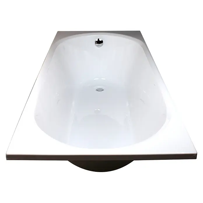 Sanicomfort Badewannen-Set Basic - Weiß, 170 x 75 cm - Weiße Badewanne mit Chromüberlauf und -ablauf.